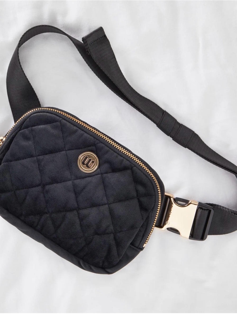 NWOT Wantable black velvet belt bag
